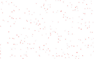 Delicate red confetti dots scattered across a clean white canvas, creating a minimalist and festive pattern isolated on transparent background