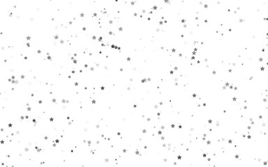 A subtle and elegant confetti background featuring a scattering of grayscale stars isolated on transparent background, ideal for adding a touch of sophistication