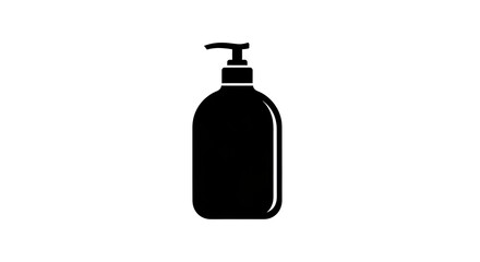 Fototapeta premium Soap dispenser silhouette isolated white