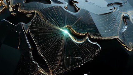 Global Finance network technology visualized on a futuristic, faceted Earth globe with glowing data streams representing international trade and connectivity. - Powered by Adobe