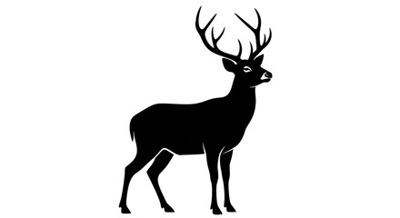 Obraz premium Silhouette of deer on white background
