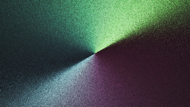 Harmonious grainy gradient with symmetrical color shift created from thousands of individual dots. Centered glow that expands outward with smooth noise texture for modern digital art visual. Vector