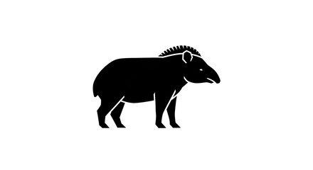 Obraz premium Silhouette of a tapir isolated on white