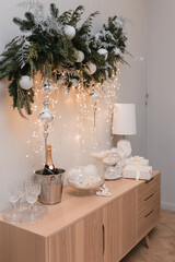Stylish Christmas decorations in the living room