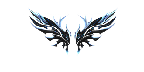 Abstract Black and Blue Dark Wings