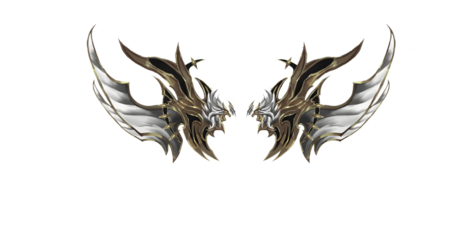 Symmetrical Dark Monster Horned Wings