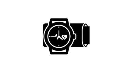 Smartwatch with heart rate monitor isolated icon