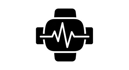 Smartwatch with heart rate monitor icon