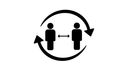 Social distancing icon people with arrows