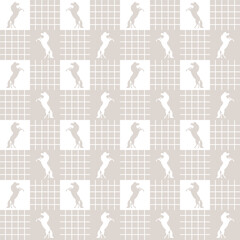 Seamless geometric pattern with rearing horse silhouettes 