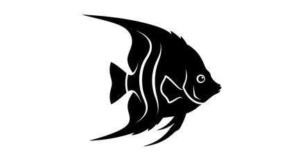 Silhouette of an angelfish vector illustration