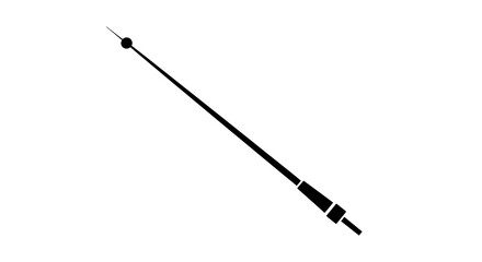 Simple black antenna isolated on white background