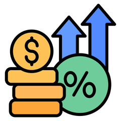 Interest Rate Icon Element For Design