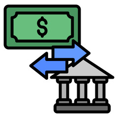 Money Transfer Icon Element For Design