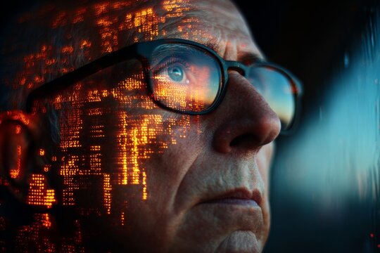 Finding solitude: the tranquil journey of a man and the wide open spaces. Data visualization. Serene moment in sunlit fields: a man's love for the breezy outdoors. Revenue trends. - Powered by Adobe