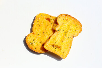 Delicious crispy garlic bread slices