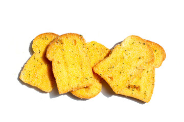 Delicious crispy garlic bread slices