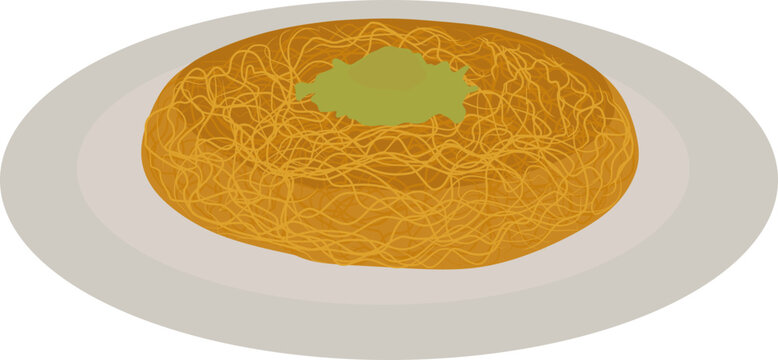 Kunefe Arabic Sweet Vector Illustration. 