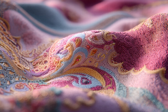 A close-up of AI-generated texture for a luxury material, intricate patterns suggesting innovative fabric or surface design.