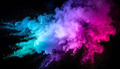 ピンクと青の煙が広がる幻想的なグラデーション壁紙背景