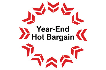 A graphic illustration announces a Year-End Hot Bargain with red chevron arrows.