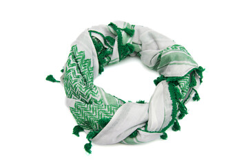 Green arabic scarf isolated on white background