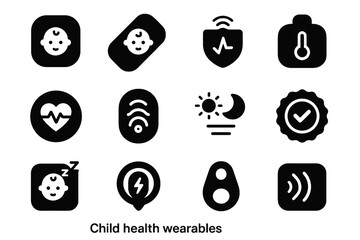 Icon motion tile sleep signal icons health compact vector rhythm child comfort