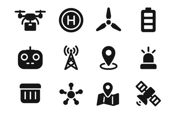 Safety rotor flight blade logistics module icon vector control pointer drone pad