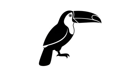 Obraz premium Toucan silhouette isolated on white background