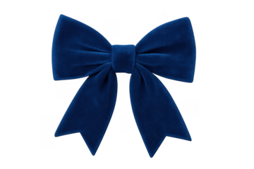 Blue velvet ribbon bow for gift decoration