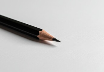 Sharpened Black Pencil on White Background Ready to Write