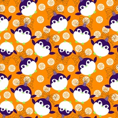 Christmas animals seamless penguin pattern for wrapping paper and fabrics and kids print