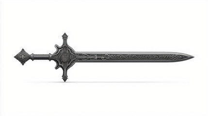 Ornate Medieval Sword with Intricate Engravings