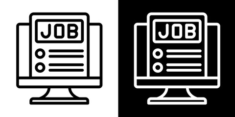 Job  Icon Set White Style Collection