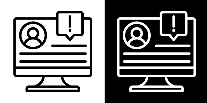 Online Interview  Icon Set White Style Collection