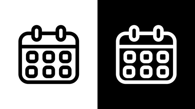 Calendar With Icon Set Design