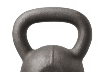 Kettlebell for fitness and strength training, a cast iron weight for home workouts and gym exercises, transparent background