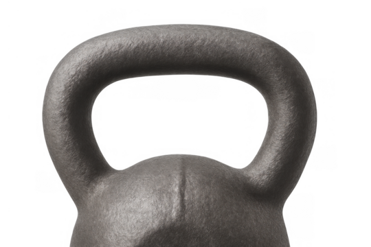 Kettlebell for fitness and strength training, a cast iron weight for home workouts and gym exercises, transparent background