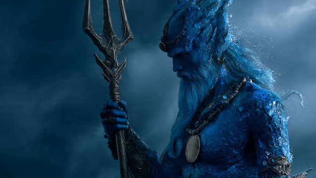 Portrait of Greek god Poseidon - Powered by Adobe