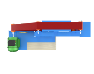 Professional Industrial Belt Grinder and Edges Sharpener Tool: Detailed 3D Model of Powerful Abrasive Machinery Equipment for Precision Metal Working and Surface Preparation on PNG Background.