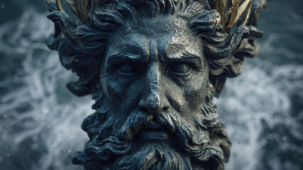 Portrait of Greek god Poseidon