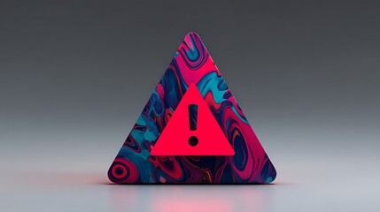 Creative idea symbol made of many spheres as a yellow warning sign for high-voltage energy security