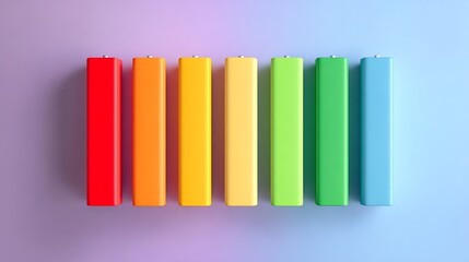 A colorful group of art and school supplies including felt tip pens and crayons in red, green, yellow, blue, and orange on a white background for education and drawing
