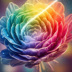 Obraz premium A Multicolored Floral Display with Light Streaks and Shimmering Effects