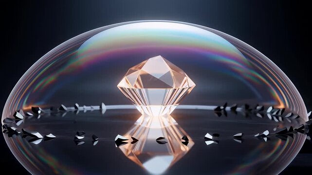 A personal boundary being set: A shimmering protective shield forms around a radiant inner crystal, symbolizing emotional safety, self-care, inner strength, and resilience for holistic wellbeing.