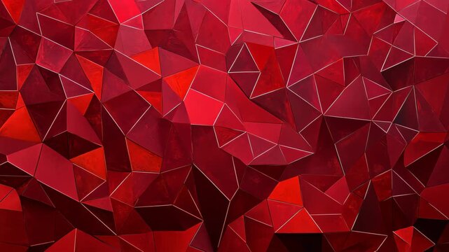 Abstract Red Polygon Pattern: An eye-catching abstract pattern composed of numerous red polygons with sharp edges and intricate shapes, exuding a sense of modern artistry.