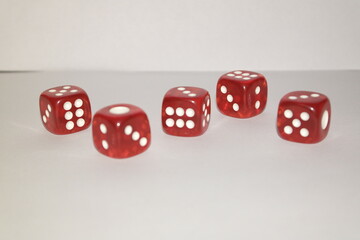 red dice on a white background