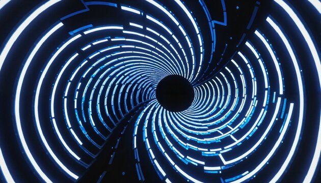 Futuristic Blue Light Tunnel