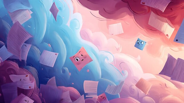 Colorful abstract background with red and yellow arrows showing progress and growth