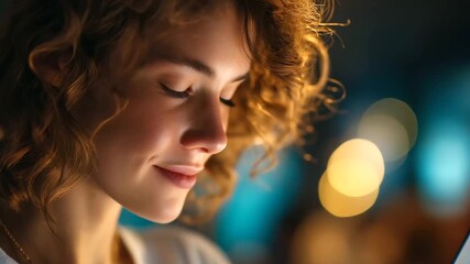 Portrait of young businesswoman and businessman using a tablet having a meeting or presentation and seminar in the office, under soft office light highlighting teamwork and technol